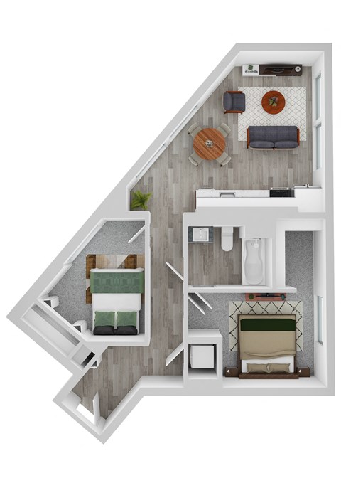2 bed A Floor Plan  at Noca Blu, Chicago, 60647